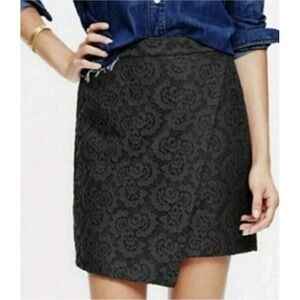 Madewell Black Lace Overlay Asymmetrical A Line Skirt Size 8 NWOT $110